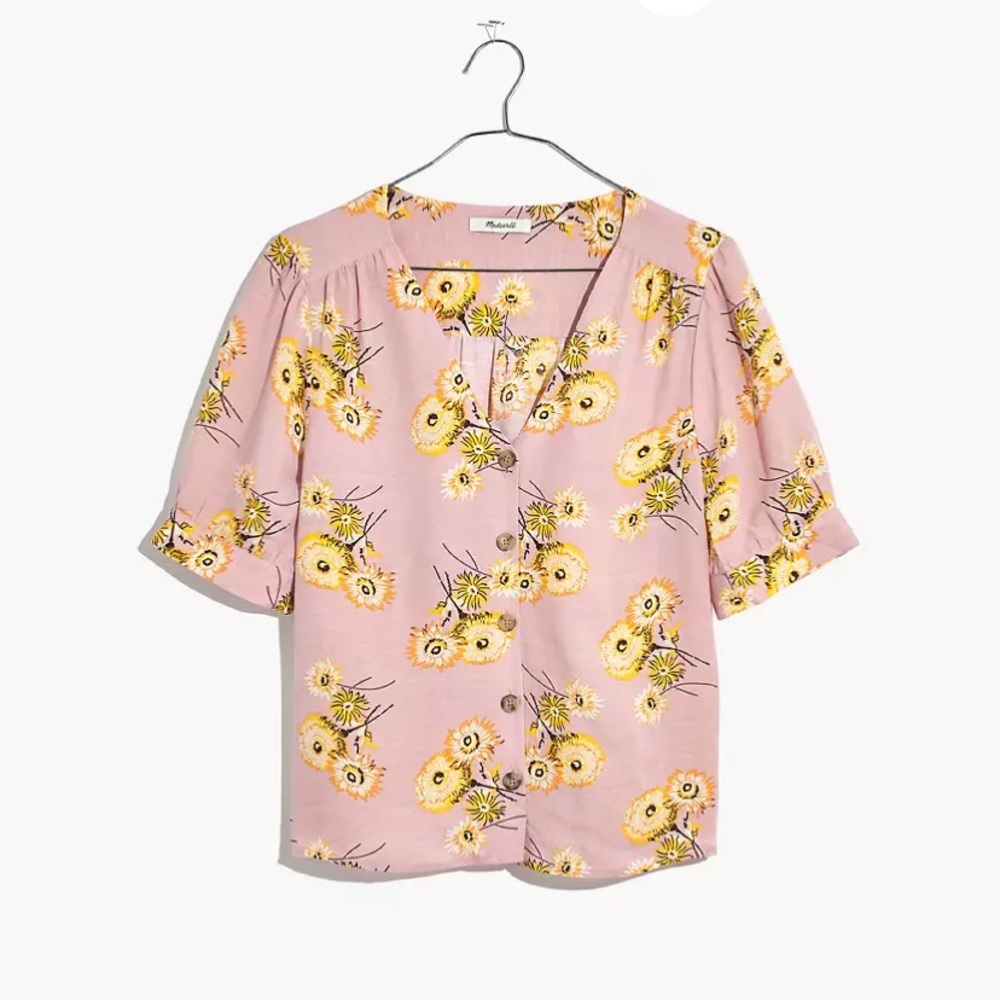 Madewell plaza button front in retro floral print